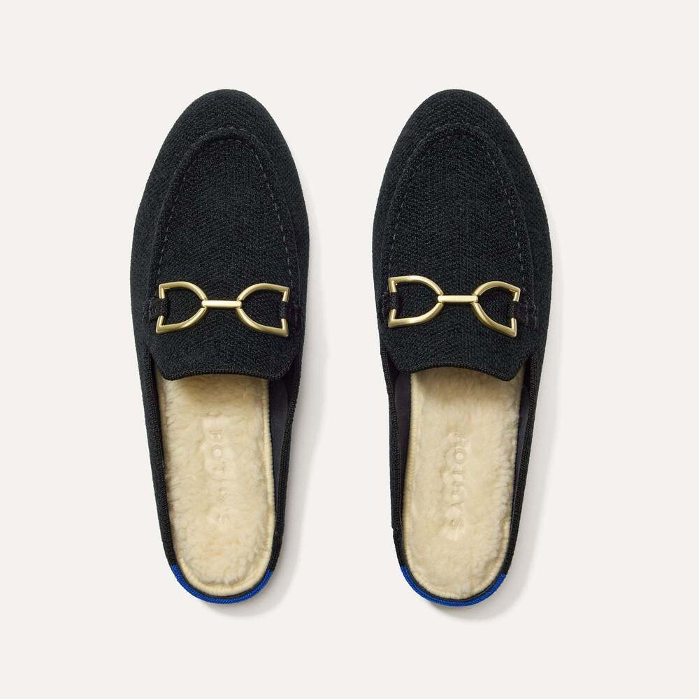 Rothy's The ReVelvet™ Cozy Bit Loafer Mule - ReVelvet™ Black Size 5